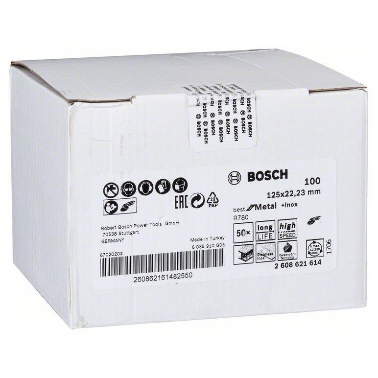 Bosch Fiberschleifscheibe R780 Best for Metal and Inox, 125 x 22,23 mm, 100 (2 608 621 614), image _ab__is.image_number.default