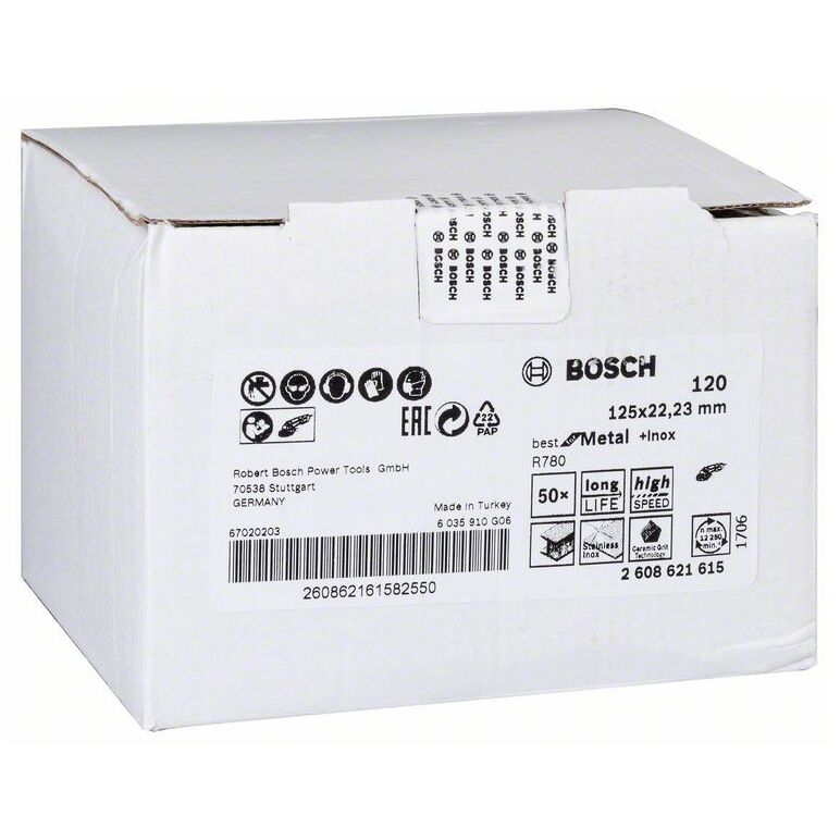 Bosch Fiberschleifscheibe R780 Best for Metal and Inox, 125 x 22,23 mm, 120 (2 608 621 615), image 