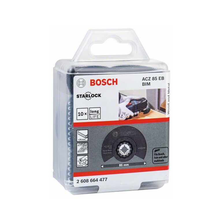 Bosch BIM Segmentsägeblatt ACZ 85 EB, Wood and Metal, 85 mm, 10er-Pack (2 608 664 477), image 