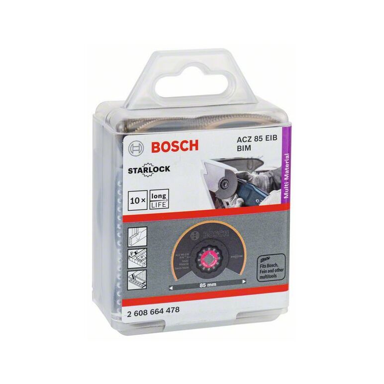 Bosch BIM-TiN Segmentsägeblatt ACZ 85 EIB, Multi Material, 85 mm, 10er-Pack (2 608 664 478), image 