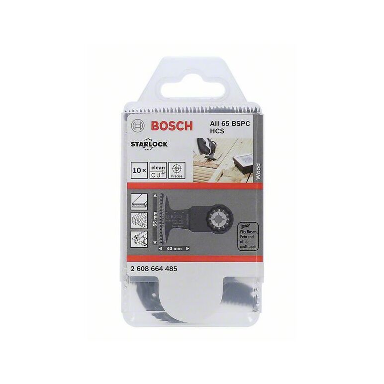 Bosch HCS Tauchsägeblatt AII 65 BSPC Hard Wood, 40 x 65 mm, 10er-Pack (2 608 664 485), image 
