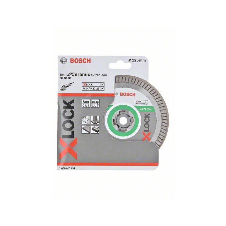 Bosch Diamanttrennscheibe X-LOCK Best for Ceramic Extra Clean Turbo, 125 x 1,4 x 7 mm (2 608 615 132), image 