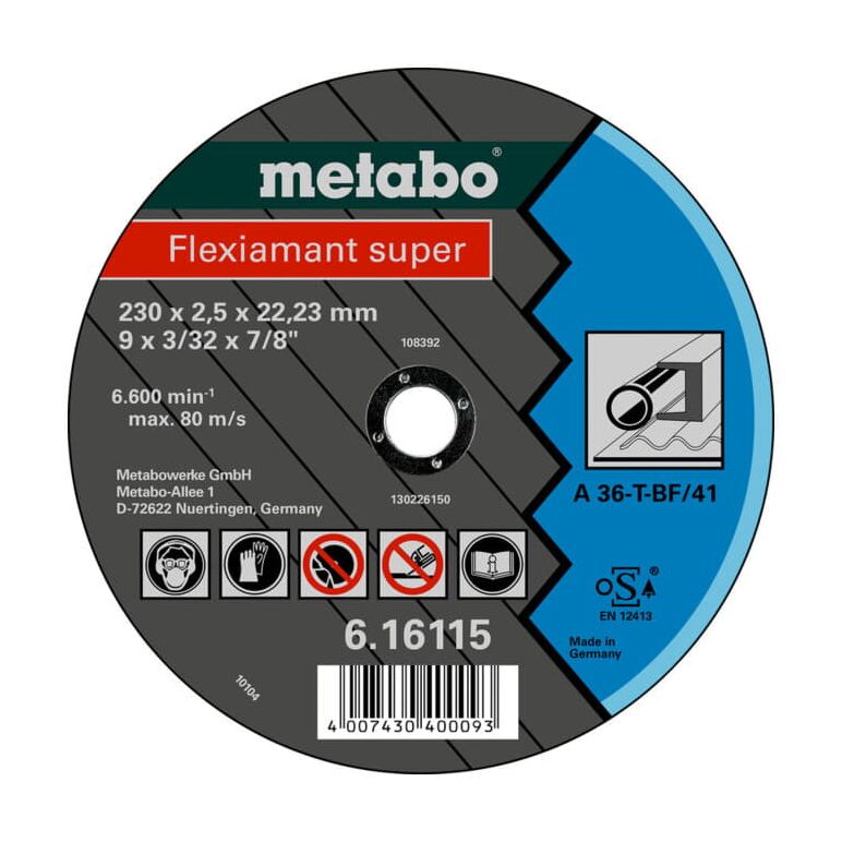 Metabo Flexiamant super 125x2,0x22,23 Stahl, Trennscheibe, gerade Ausführung, image 