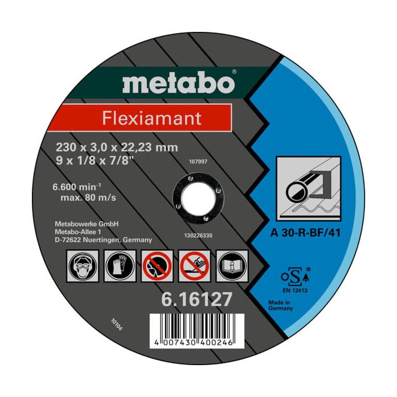 Metabo Flexiamant 180x3,0x22,23 Stahl, Trennscheibe, gerade Ausführung, image 