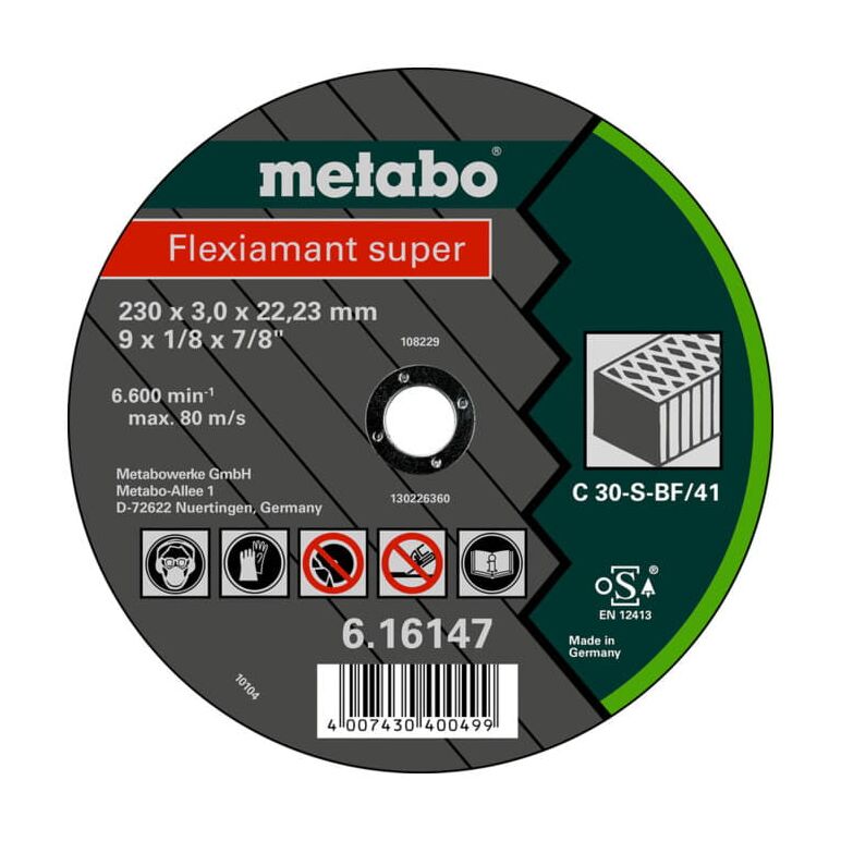 Metabo Flexiamant super 180x3,0x22,23 Stein, Trennscheibe, gerade Ausführung, image 