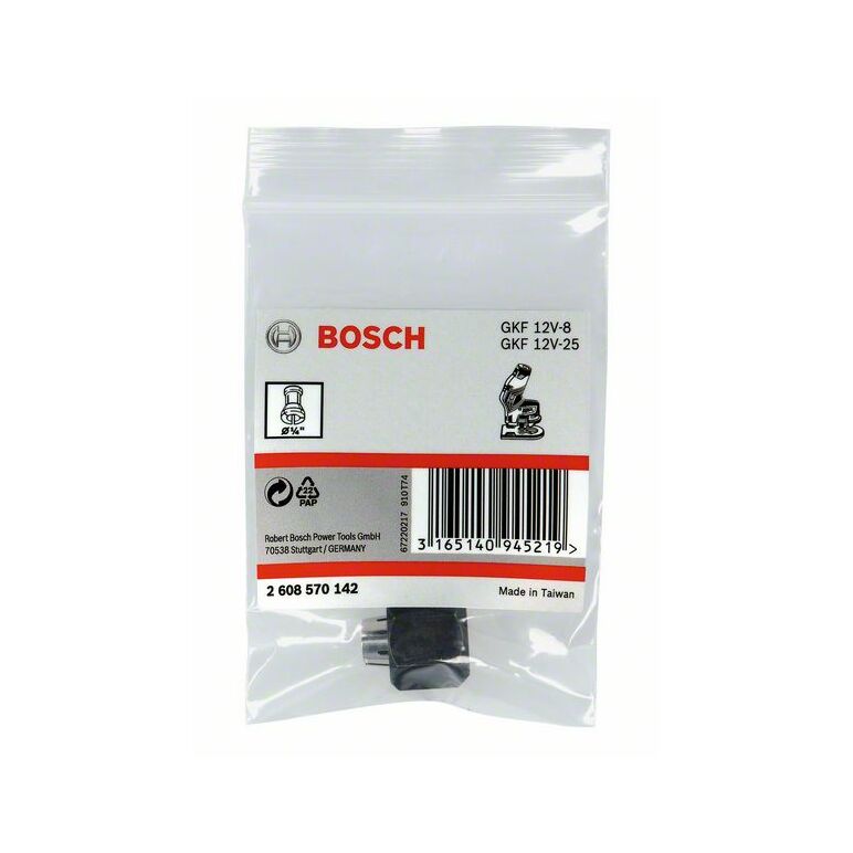 Bosch Spannzange mit Überwurfmutter, 1/4 Zoll, für Bosch-Kantenfräse (2 608 570 142), image 