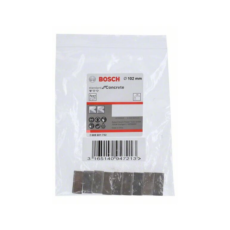 Bosch Segmente für Diamantbohrkrone Standard for Concrete 102 mm, 9, 10 mm (2 608 601 752), image 