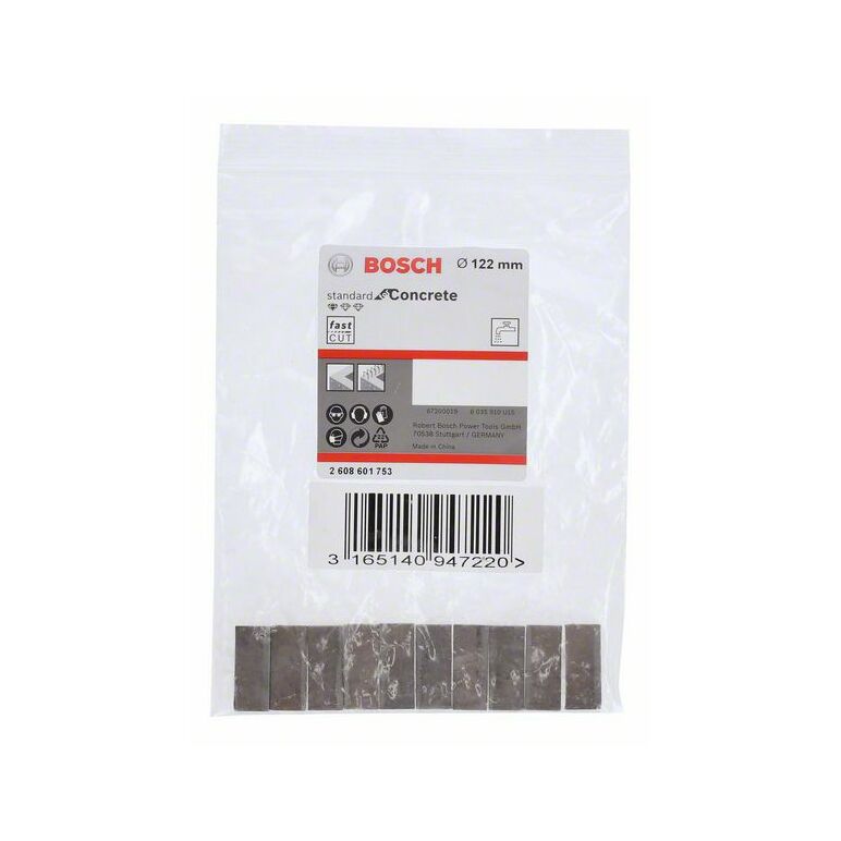 Bosch Segmente für Diamantbohrkrone Standard for Concrete 122 mm, 10, 10 mm (2 608 601 753), image 