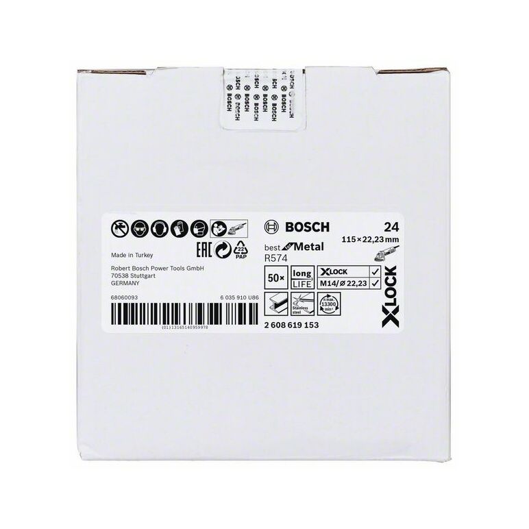 Bosch Fiberschleifscheibe R574 Best for Metal, X-LOCK, 115 x 22,23 mm, K 24 (2 608 619 153), image _ab__is.image_number.default