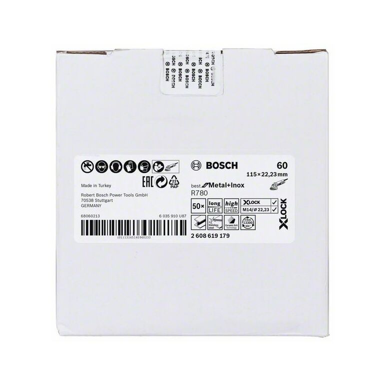 Bosch Fiberscheibe R780 Best for Metal and Inox, X-LOCK, 115 x 22,23 mm, K 60, Stern (2 608 619 179), image _ab__is.image_number.default