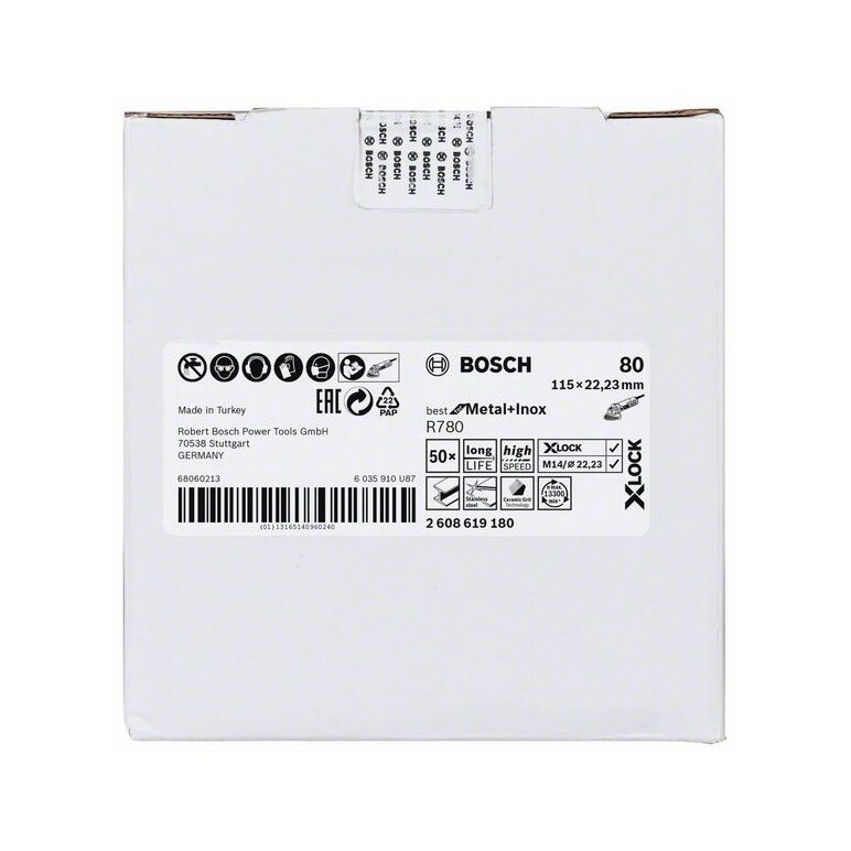 Bosch Fiberscheibe R780 Best for Metal and Inox, X-LOCK, 115 x 22,23 mm, K 80, Stern (2 608 619 180), image _ab__is.image_number.default