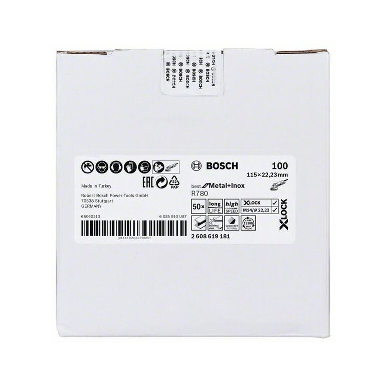 Bosch Fiberscheibe R780 Best for Metal and Inox, X-LOCK, 115 x 22,23 mm, K 100, Stern (2 608 619 181), image _ab__is.image_number.default