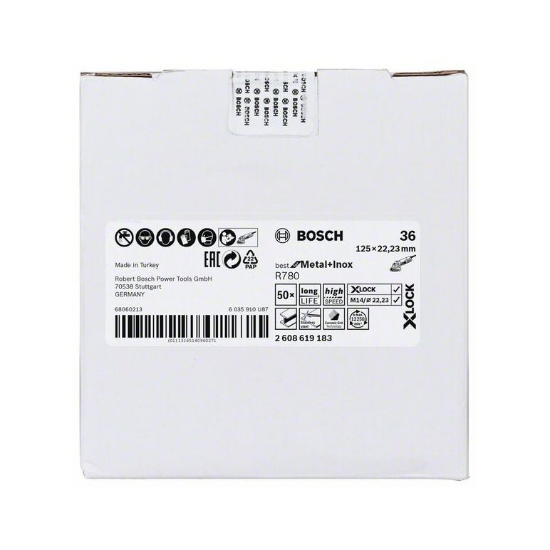 Bosch Fiberscheibe R780 Best for Metal and Inox, X-LOCK, 125 x 22,23 mm, K 36, Stern (2 608 619 183), image _ab__is.image_number.default