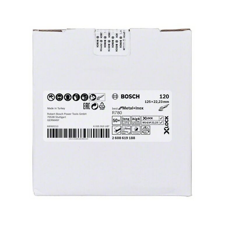 Bosch Fiberscheibe R780 Best for Metal and Inox, X-LOCK, 125 x 22,23 mm, K 120, Stern (2 608 619 188), image _ab__is.image_number.default