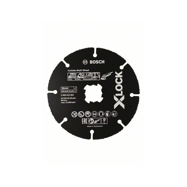 Bosch Trennscheibe X-LOCK Carbide Multi Wheel, 125 x 22,23 x 1 mm (2 608 619 284), image 