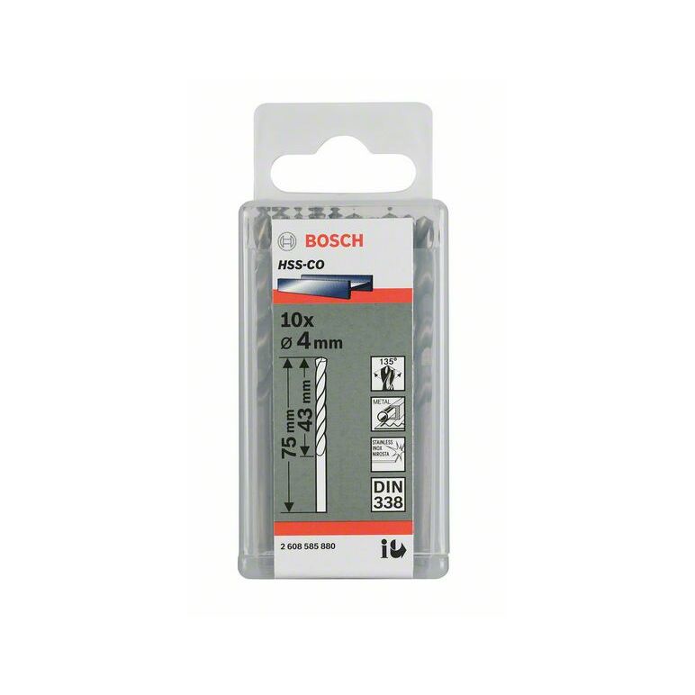 Bosch Metallbohrer HSS-Co, DIN 338, 3,8 x 43 x 75 mm, 10er-Pack (2 608 588 092), image 