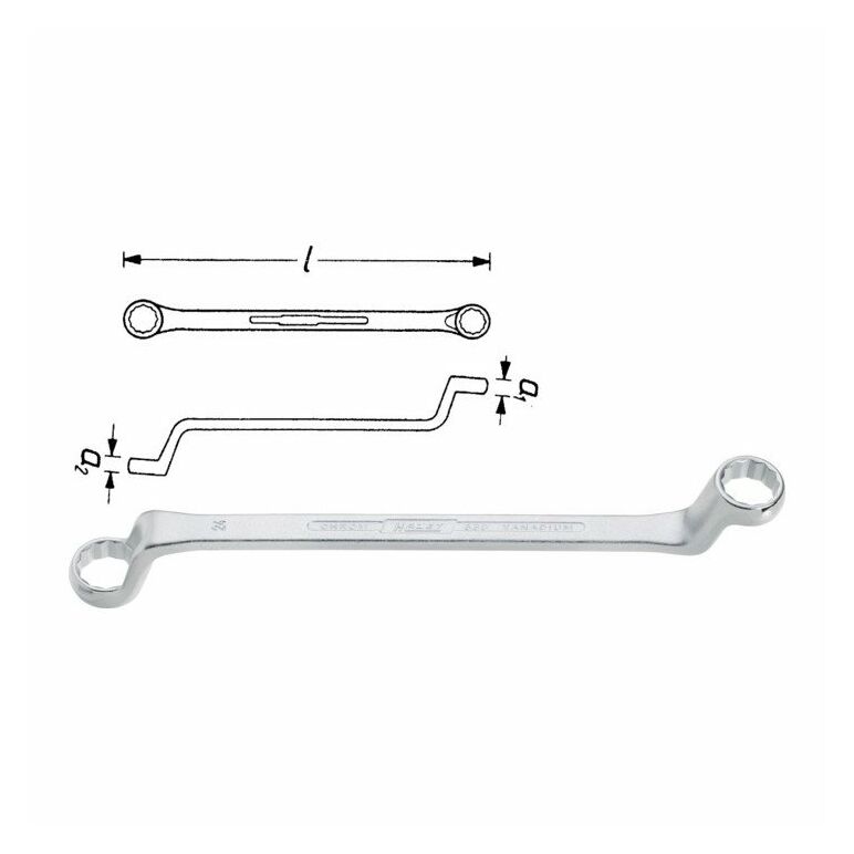 HAZET Doppel-Ringschlüssel 630-20X22 Außen-Doppel-Sechskant Profil 20 x 22, image _ab__is.image_number.default
