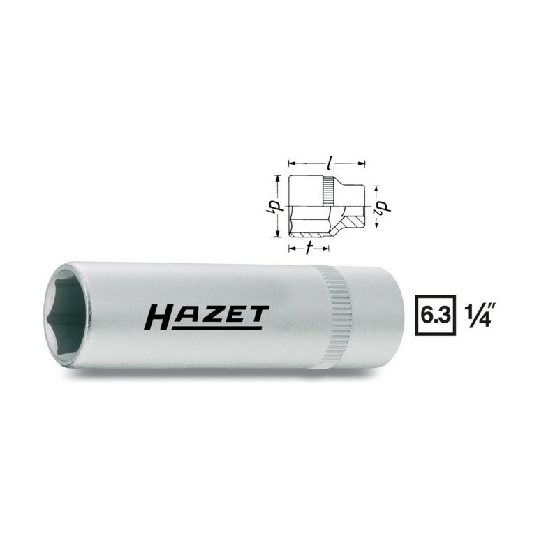 HAZET 6-Kant-Steckschlüssel-Einsatz 850LG-10 s: 10 mm Vierkant hohl 6,3 mm (1/4"), image _ab__is.image_number.default