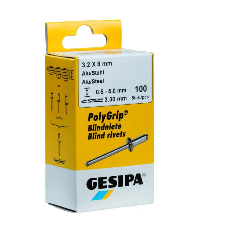Gesipa Mini-Pack PolyGrip Alu/Nirosta 3,2 x 8, image _ab__is.image_number.default