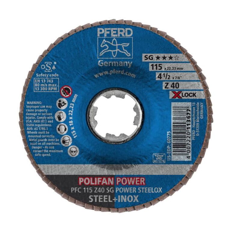 PFERD POLIFAN-Fächerscheibe PFC 125 Z40 SG POWER STEELOX/X-LOCK, image _ab__is.image_number.default