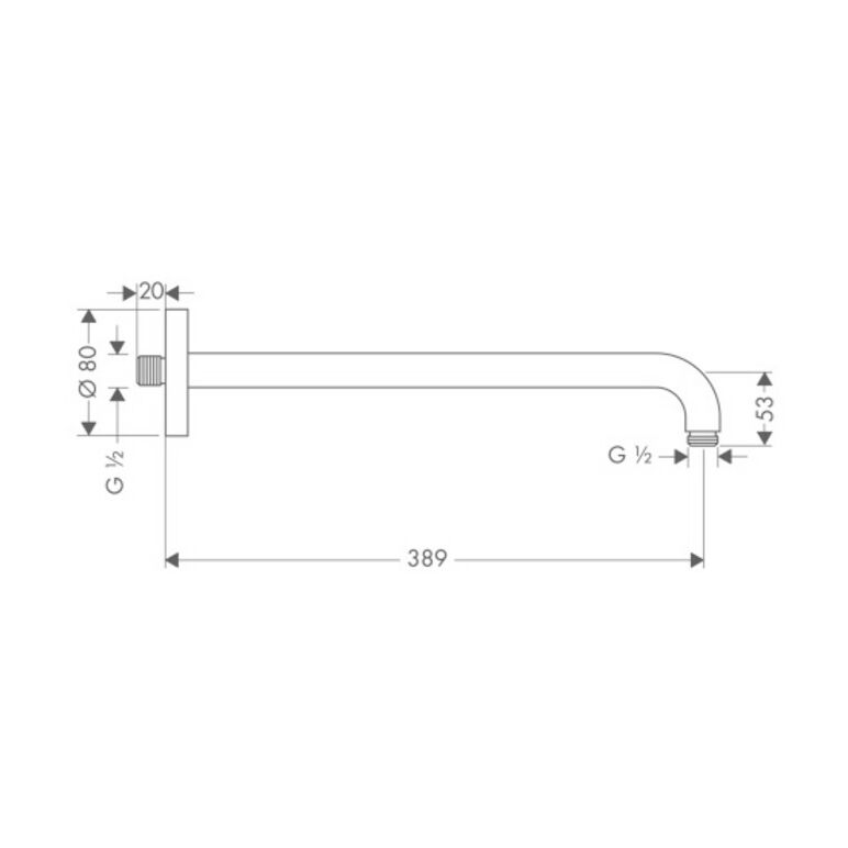 hansgrohe Brausearm DN 15 389 mm, 90°, chrom, image _ab__is.image_number.default
