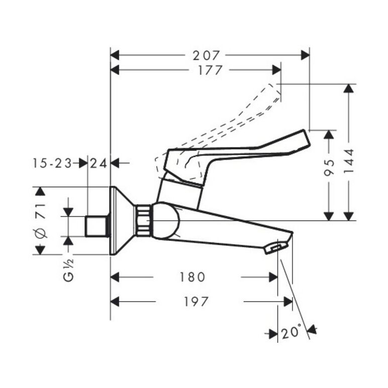 hansgrohe Einhebel-Waschtischmischer CARE FOCUS DN 15, Aufputz, mit extra langem Griff chrom, image _ab__is.image_number.default