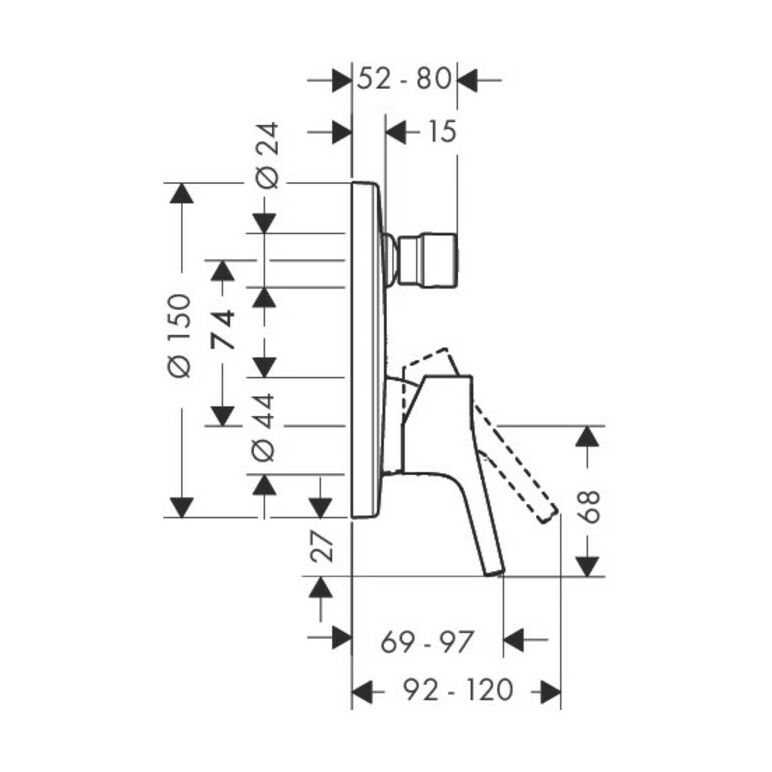 hansgrohe Einhebel-Wannenmischer TALIS S UP chrom, image _ab__is.image_number.default