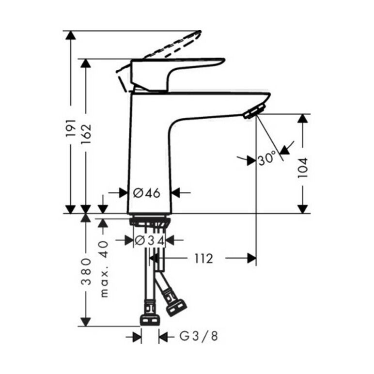 hansgrohe Einhebel-Waschtischmischer 110 TALIS E ohne Ablaufgarnitur chrom, image _ab__is.image_number.default