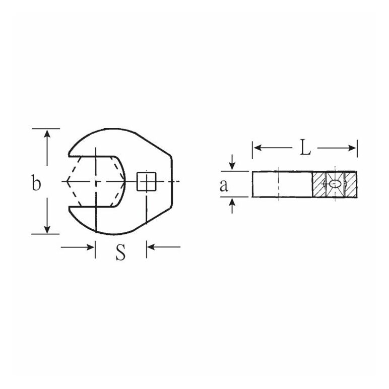 Stahlwille CROW-FOOT-Schlüssel heavy-duty SW.1 1/2" Innen-4kant 1/2" L.76mm, image _ab__is.image_number.default