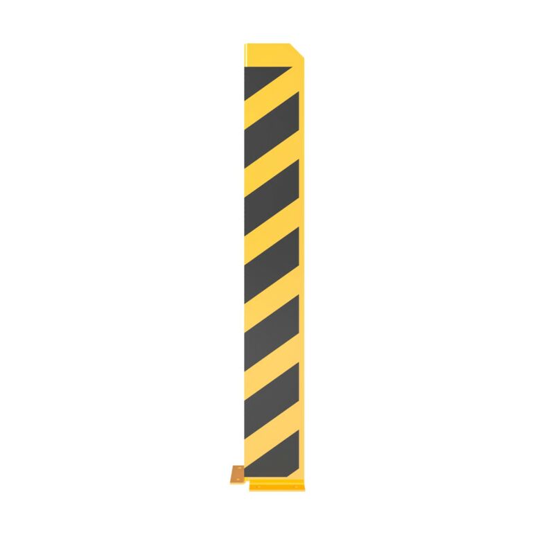 Schake Anfahrschutzwinkel, standard Stahlblech 5mm, gelb, beschichtet, + schwarzen Streifen (Folie beigelegt), Schenkellänge 160mm, Höhe 1200mm, image _ab__is.image_number.default