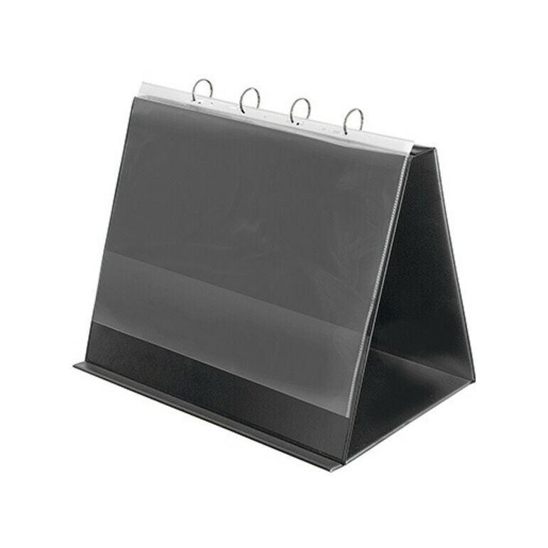 Veloflex Tischflipchart 4132280 DIN A3 quer 4Ringe 10Hüllen schwarz, image 