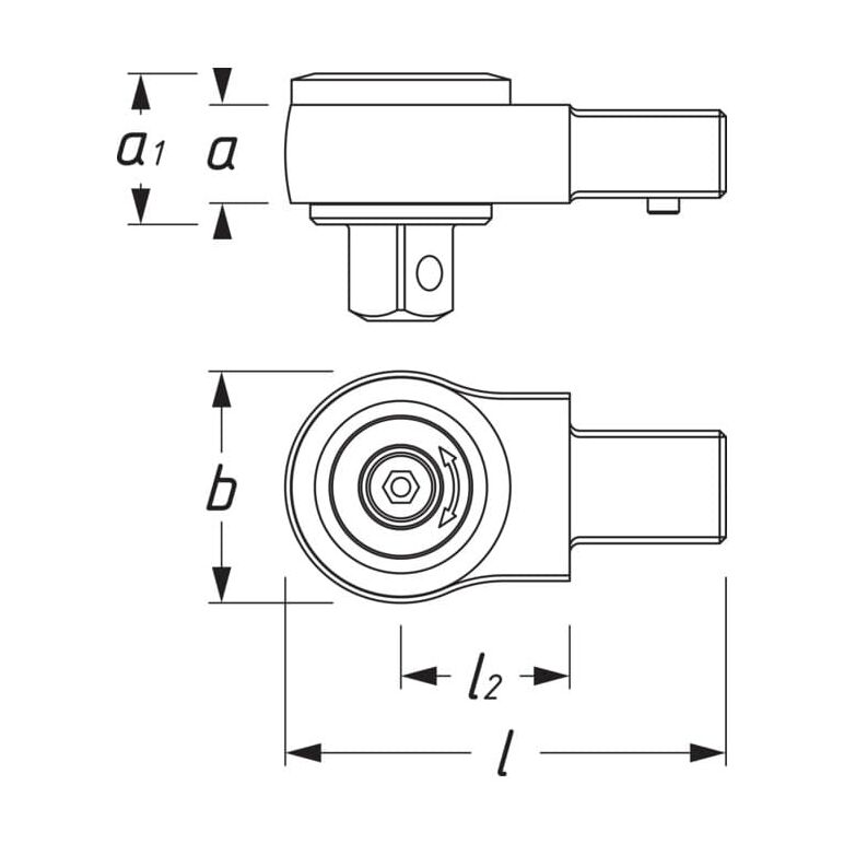 HAZET Einsteck-Umschaltknarre 6401N Einsteck-Vierkant 9 x 12 mm Vierkant massiv 6,3 mm (1/4 Zoll), image _ab__is.image_number.default