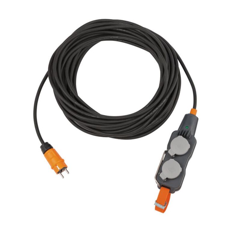 Brennenstuhl professionalLINE Powerblock mit Verlängerungsleitung / Verteilersteckdose 4-fach, 10m Kabel in schwarz IP54, Steckdosen in 45°-Anordnung, image 