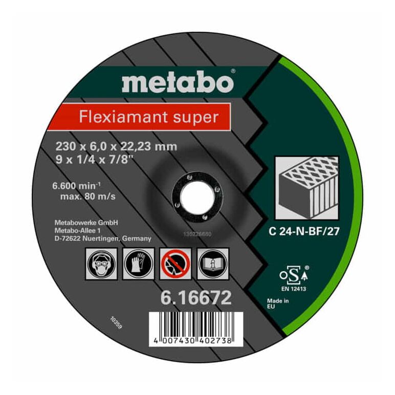 Metabo Flexiamant super 230x6,0x22,23 Stein, Schruppscheibe, gekröpfte Ausführung, image 