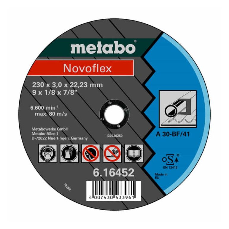 Metabo Novoflex 230x3,0x22,23 Stahl, Trennscheibe, gerade Ausführung, image 