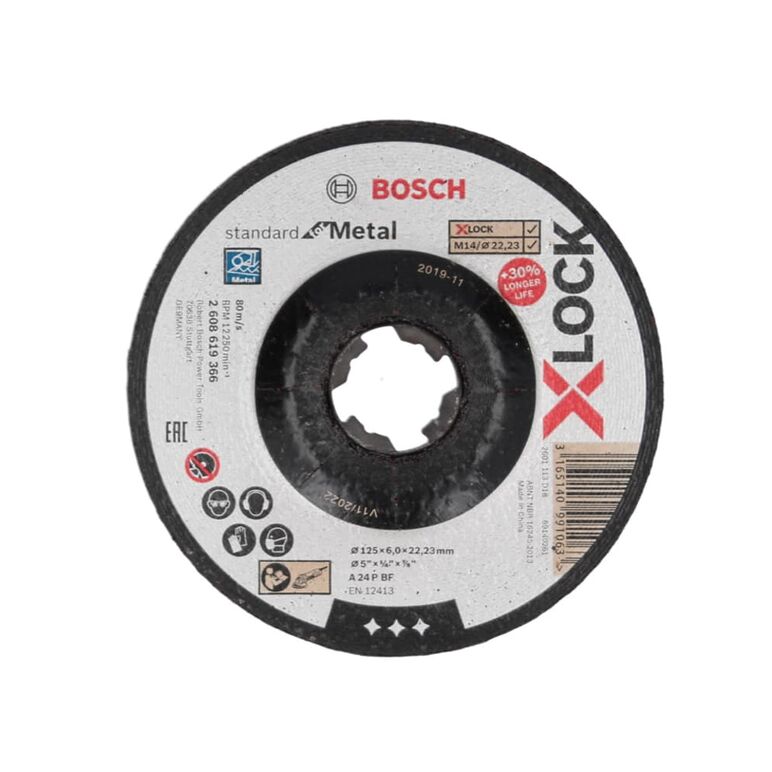 Bosch Expert X-LOCK Standard  for Metal Schruppscheibe 125 x 6 mm 10 Stk. ( 10x 2608619366 ) Gekröpfte Schruppscheibe, image 