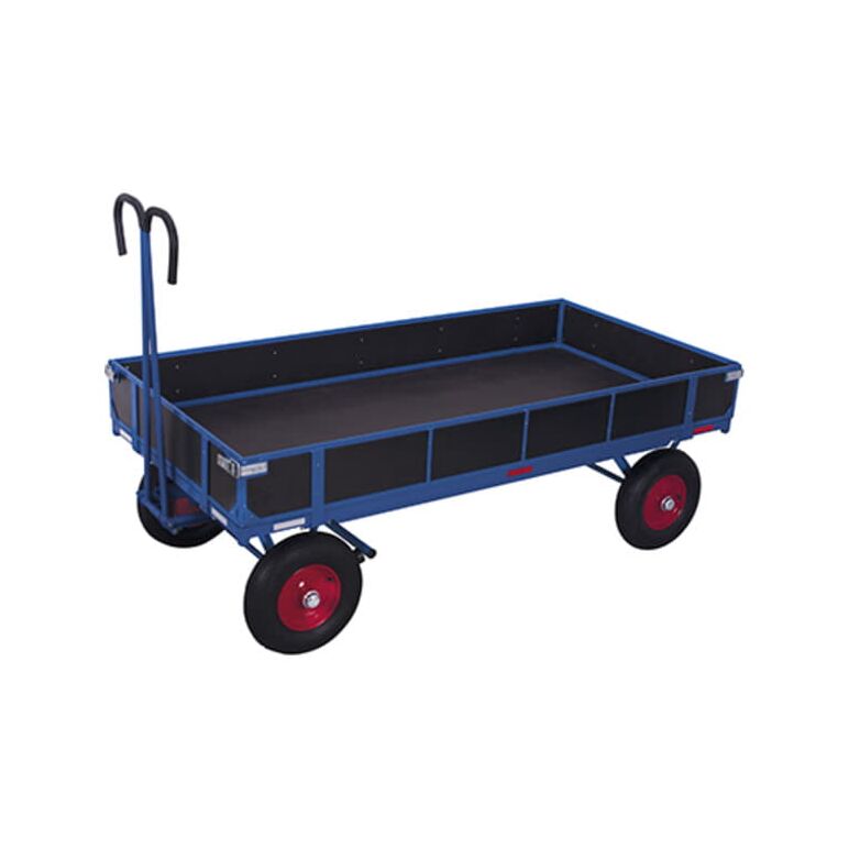 VARIOfit Handpritschenwagen mit Bordwand Vollgummibereifung 1.185 x 780 mm Traglast 1.000 kg, image 