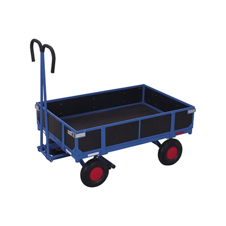 VARIOfit Handpritschenwagen mit Bordwand Vollgummibereifung 1.185 x 780 mm Traglast 700 kg, image 
