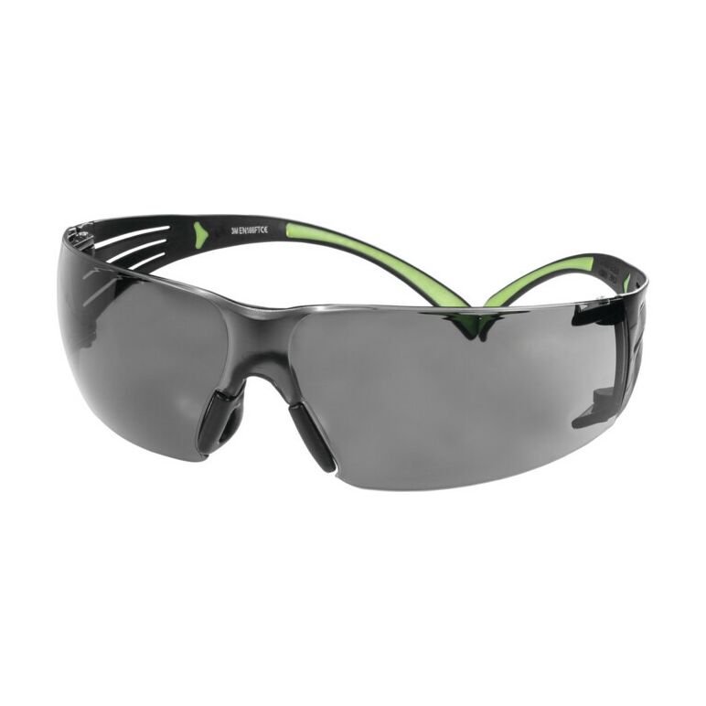 Schutzbrille SecureFit-SF400 EN 166,EN 170 Buegel schwarz gruen,Scheiben grau PC, image 