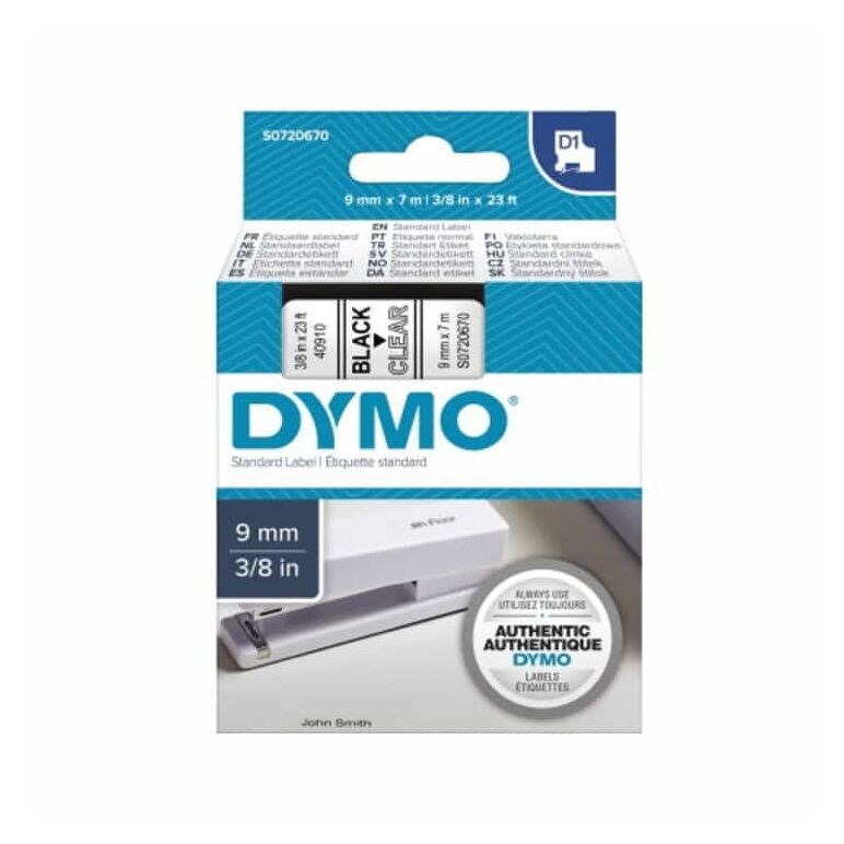 DYMO Schriftbandkassette D1 S0720670 9mmx7m sw auf tr, image 