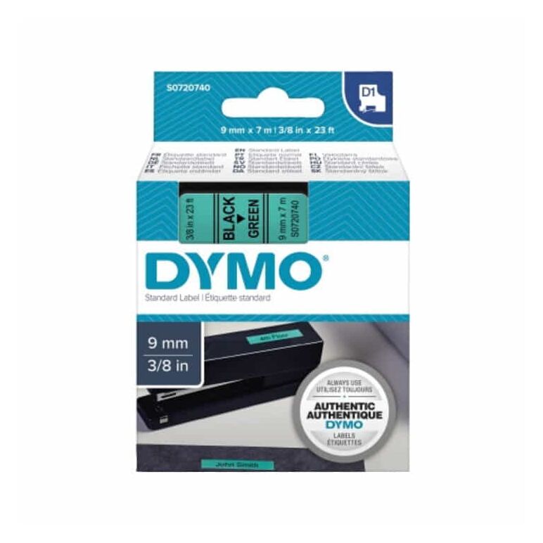 DYMO Schriftbandkassette D1 S0720740 9mmx7m schwarz auf grün, image 