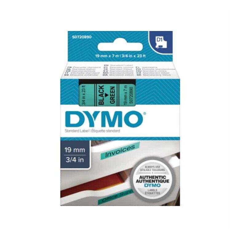 DYMO Schriftbandkassette D1 S0720890 19mmx7m sw auf gr, image 