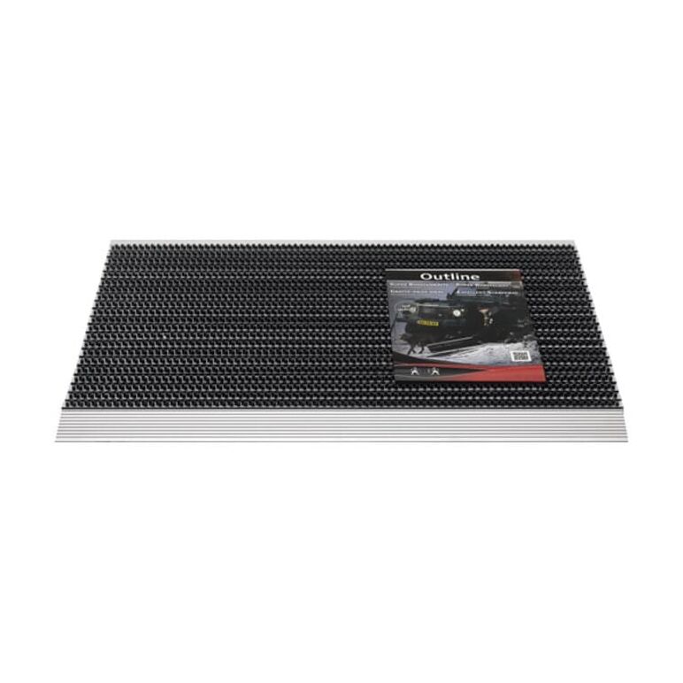 Fußmatte Alu-Anlaufkante schwarz/silber PP/Alu L500xB800xS22mm, image 