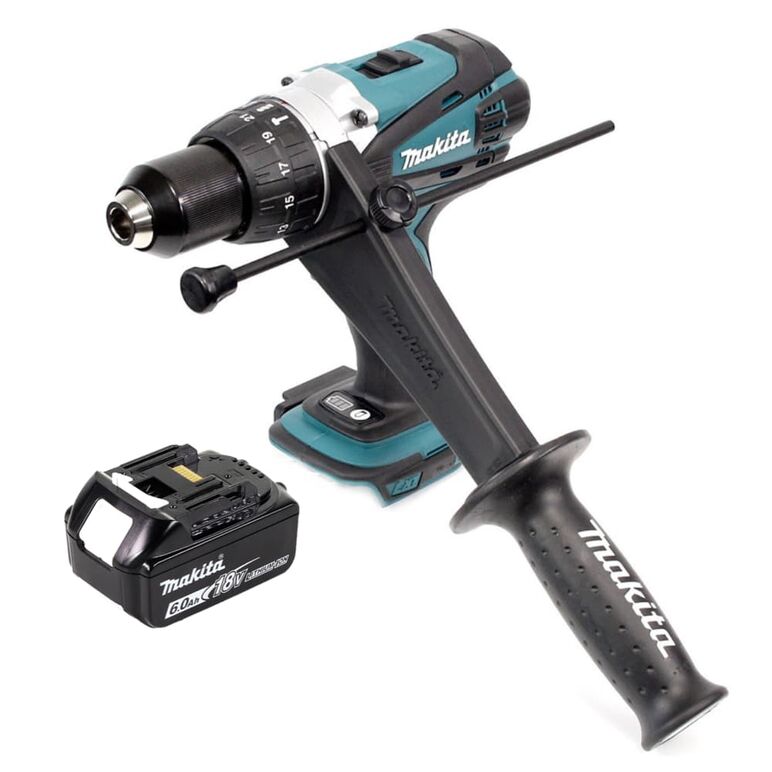 Makita DHP458G1 Akku-Schlagbohrschrauber 18V 1/2" 91Nm + Tiefenanschlag + 1x Akku 6Ah - ohne Ladegerät, image 