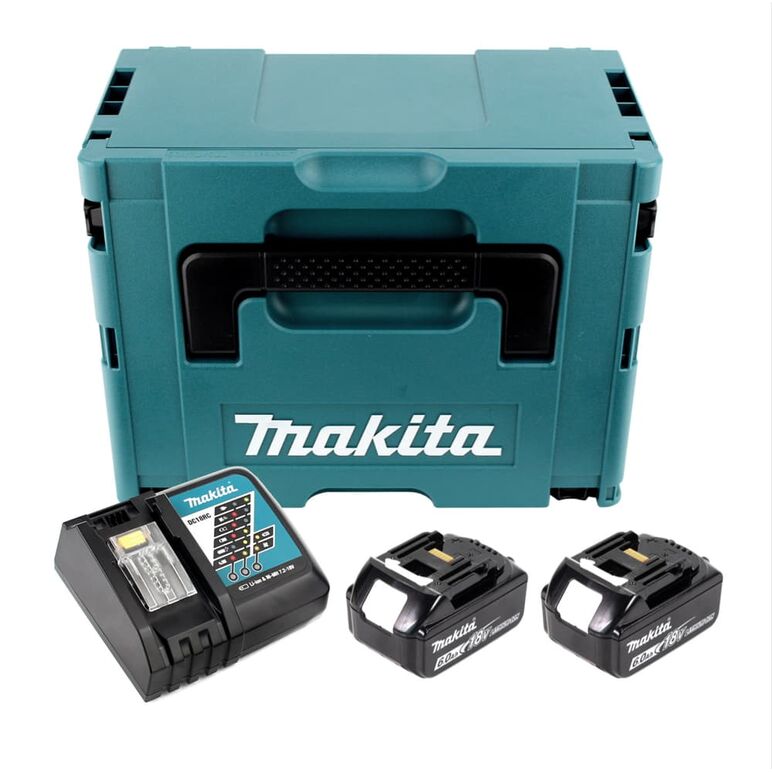 Makita Power Source Kit Li 18V mit 2x BL1860B Akku 6,0Ah + DC18RC Ladegerät ( 199480-6 ) + Makpac, image 
