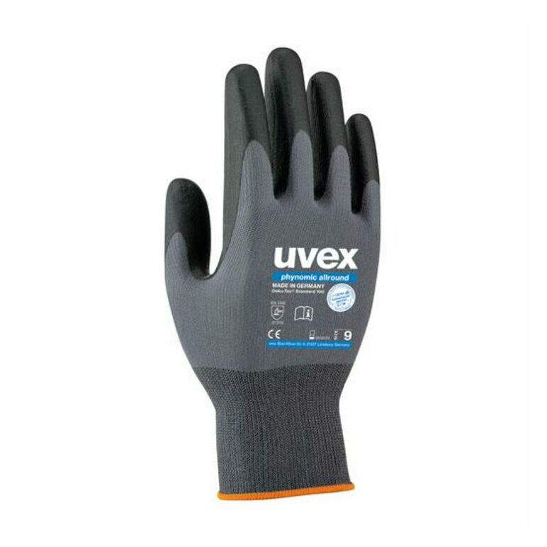 Uvex Montagehandschuhe uvex phynomic allround, Innenhand und Fingerspitzen mit Aqua-Polymer-Schaum-Beschichtung, Größe 7, image 
