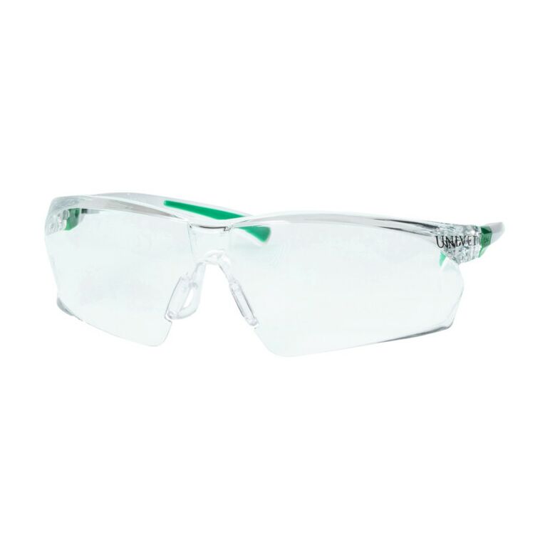 Schutzbrille 506 UP EN 166,EN 170 Bügel weiß grün,Scheiben klar PC UNIVET, image 