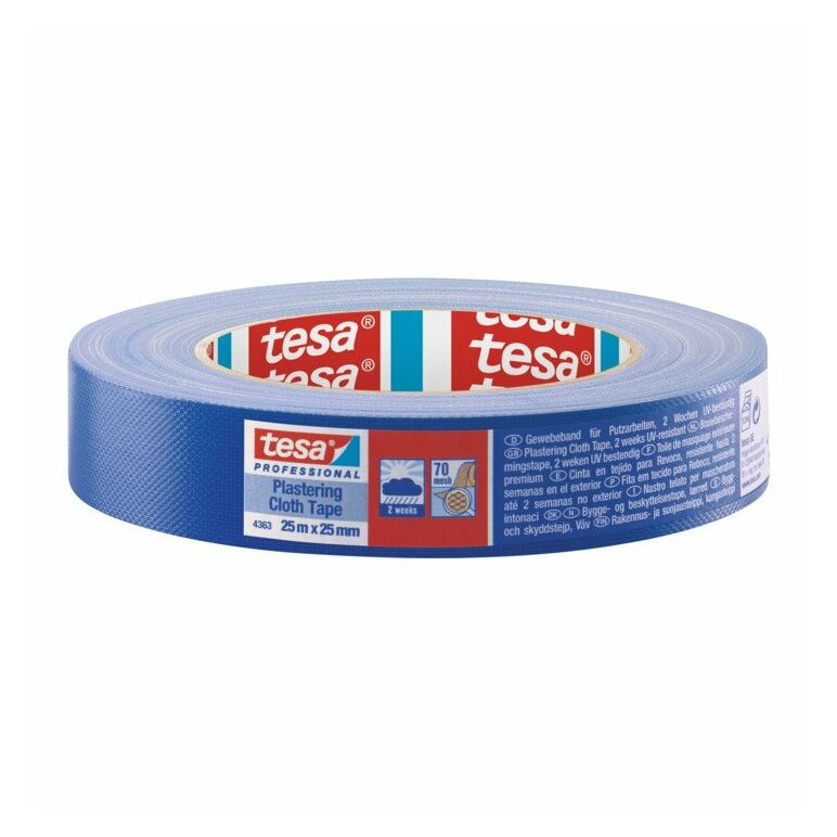tesa® 4363 Gewebe Putzband UV  25 m × 38 mm blau, image 