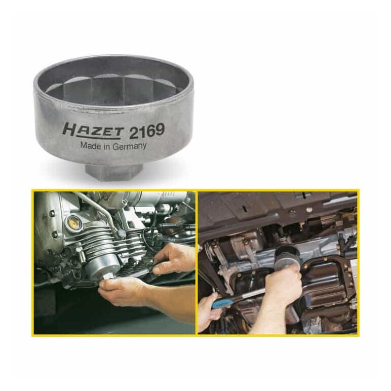 ▻ HAZET Ölfilter-Schlüssel 2169 Vierkant hohl 10 mm (3/8 Zoll