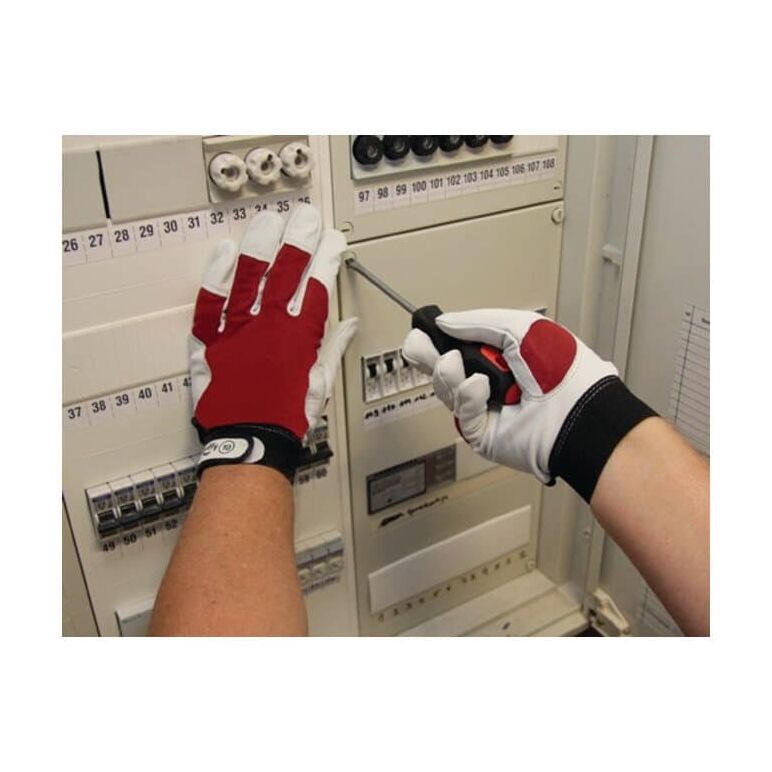 Handschuhe Griffy Gr.8 rot/naturfarben Ziegennappaleder/Interlock auf SB-Karte, image _ab__is.image_number.default